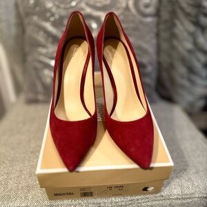 Michael Kors suede burgundy heels.